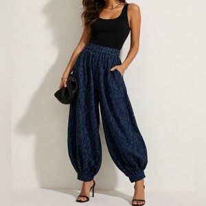 Suzi Kondi Navy Blue Balloon Harem Pants